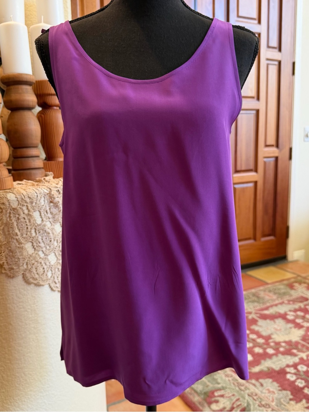 Classique Brand 100% Silk Tank Top Camisole Purple  Size 6